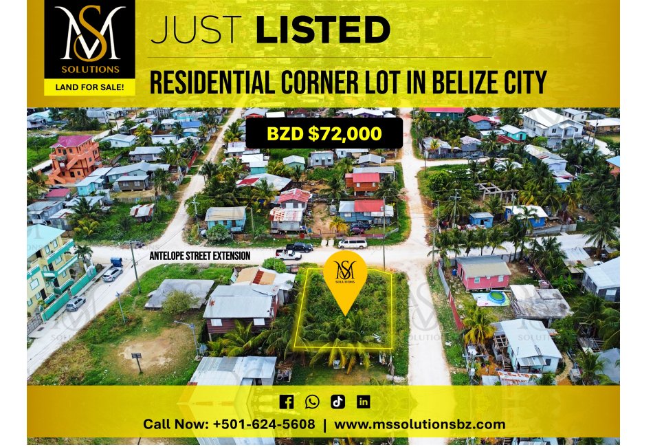 Residential Corner Lot in Belize City for Sale