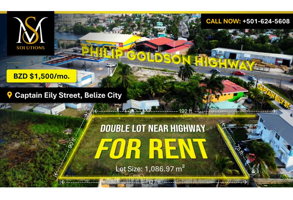 Double Lot on Northside of Belize City for Rent